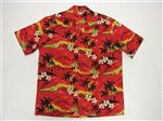 Winnie Fashion A Hundred Sunset Red Cotton Men's Hawaiian Shirt