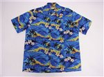 Winnie Fashion A Hundred Sunsets Blue Cotton Men's Hawaiian Shirt