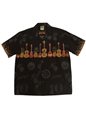 Winnie Fashion Ukulele Black Cotton Men&#39;s Hawaiian Shirt