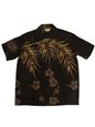 Winnie Fashion Fern Black Cotton Men&#39;s Hawaiian Shirt