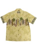 Winnie Fashion Long Board Ivory Cotton Men's Hawaiian Shirt