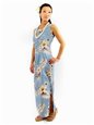 Pacific Legend Hibiscus Blue Cotton Hawaiian Tank Long Dress