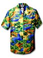 Pacific Legend メンズアロハシャツ [クロコダイル/ブルー]