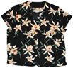 Paradise Found Star Orchid Black Rayon Women&#39;s V-neck Blouse