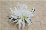 White Small Spider Lily Hair Clip 4.5"