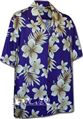 Pacific Legend Tropical Flowers Purple Cotton Men&#39;s Hawaiian Shirt