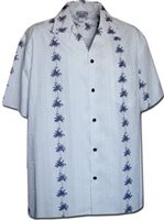 Pacific Legend Palm Tree White Cotton Men's Hawaiian Shirt