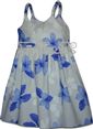 Pacific Legend Plumeria Blue Cotton Toddlers Hawaiian Bungee Dress