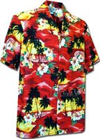 Pacific Legend Sunset Red Cotton Boys Junior Hawaiian Shirt