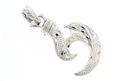 Paradise Collection Sterling Silver Maile Hawaii Fish Hook Marine Pendant
