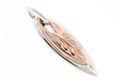Paradise Collection Sterling Silver with Rose Gold Maile Hawaii Double Plate Oval Pendant
