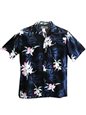 Two Palms Midnight Orchid Black Rayon Men&#39;s Hawaiian Shirt