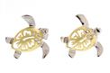 Paradise Collection Sterling Silver Hibiscus Honu Earrings