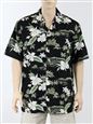 Winnie Fashion Orchid Black Cotton Men&#39;s Hawaiian Shirt