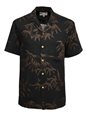 Paradise Found Bamboo Print Black Rayon Men&#39;s Hawaiian Shirt