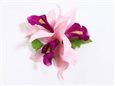(With Three Flowers) Pink Extra Small Vanda Orchid Hair Clip 3.5&quot;