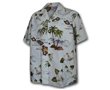 Pacific Legend Island Chain White Cotton Boys Junior Hawaiian Shirt