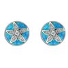Paradise Collection Sterling Silver Opal Sand Dollar Pierced Earrings