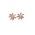 Paradise Collection Sterling Silver with Rose Gold Tiare Earrings
