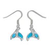 Paradise Collection Sterling Silver Turquoise Whale Tail Pierced Earrings