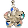 Paradise Collection Sterling Silver Rainbow Opal Plumeria Pendant