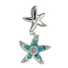 Paradise Collection Sterling Silver Blue Opal Double Starfish Pendant