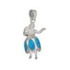 Paradise Collection Sterling Silver Blue Opal Hula Girl Pendant Small