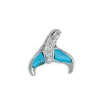 Paradise Collection Sterling Silver Turquoise Whale Tail Pendant