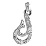 Paradise Collection Sterling Silver Dolphin Tail Fish Hook Pendant