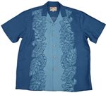 Paradise Found Monstera Panel Blue Rayon Men's Hawaiian Shirt