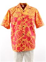Gradation Medley Orange Poly Cotton Men's Hawaiian Shirt