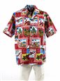 Pacific Legend Hawaiian Christmas Red Cotton Men&#39;s Hawaiian Shirt