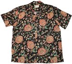Paradise Found Vintage Pineapple Black Rayon Men's Hawaiian Shirt