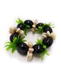 Black Kukui Nut, Leaf, &amp; Shell Combination Bracelet 1Piece