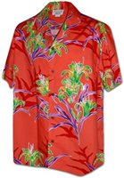Pacific Legend Orchid Coral Cotton Men's Hawaiian Shirt