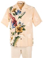 Royal Hawaiian Creations メンズ アロハシャツ [トロピカルフラワー/クリーム/レーヨン]