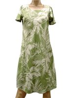 Paradise Found Tropical Jungle Olive Rayon Hawaiian A-Line with sleeves Short Dress