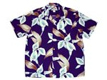 Paradise Found Calla Lily Purple Rayon Men's Hawaiian Shirt