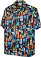 Pacific Legend Chilled Beer Navy Cotton Men&#39;s Hawaiian Shirt