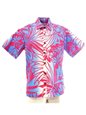 [Exclusive] Anuenue Hibiscus &amp; Plumeria Fuchsia &amp; Cream Poly Cotton Men&#39;s Hawaiian Shirt
