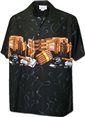 Pacific Legend Cigar Black Cotton Men&#39;s Hawaiian Shirt