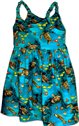 Pacific Legend Honu Turquoise Cotton Toddlers Hawaiian Bungee Dress