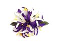 Deep Purple &amp; White Small Spider Lily Hair Clip 4.5&quot;