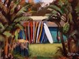 Lynne Domokos-Boyer Surfboards&amp;Bananas (Art Print)