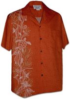 [Plus Size] Pacific Legend Ocean Panel Tangy Cotton Men's Hawaiian Shirt