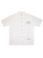 Bamboo Cay Single Palm Off White Modal/Polyester Men's Hawaiian Shirt