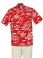 Two Palms Love Shack Red Cotton Men&#39;s Hawaiian Shirt