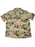 Paradise Found #45 Orchid Bamboo Yellow Rayon Women's Hawaiian Shirt