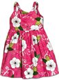 Pacific Legend Hibiscus Fern Pink Cotton Toddlers Hawaiian Bungee Dress