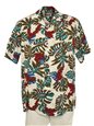 Hilo Hattie Red Ginger  Cream Rayon Men&#39;s Hawaiian Shirt